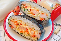 #丘比三明治#虾仁蛋黄酱口袋三明治的做法