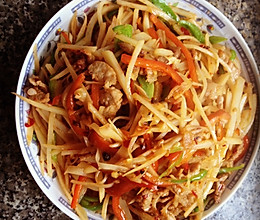 青椒土豆肉丝的做法