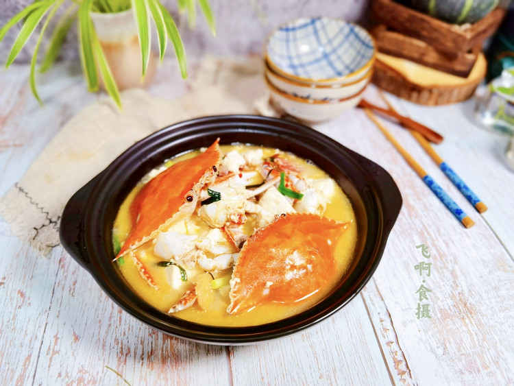 梭子蟹豆腐煲的做法