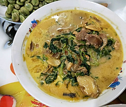 青菜炒蚌肉的做法