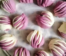 紫薯双色花卷的做法