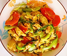 简单翻炒几下就ok的油菜炒鸡蛋的做法