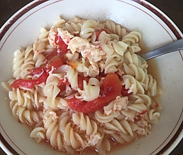 西红柿鸡蛋通心粉（无油）的做法