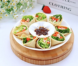 #葱伴侣豆瓣酱能蘸善炒#苦苣豆皮卷的做法