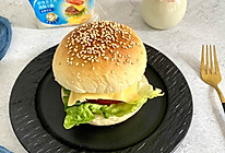 #奶香四溢 暖锅佳味#芝士鸡排汉堡包的做法