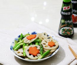 荷塘日色：莲藕炒芦笋#鲜香滋味搞定萌娃的做法
