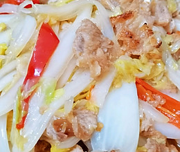 白菜炒油渣的做法