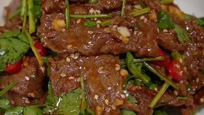 香菜拌牛肉的做法