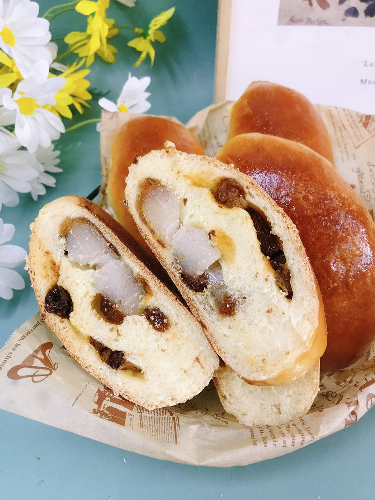 麻糍甜面包的做法