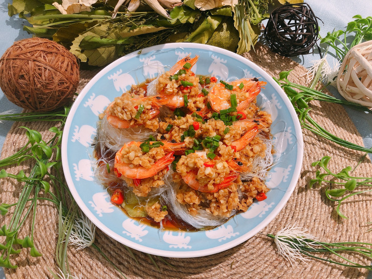 粉丝蒜茸虾的做法