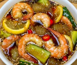 夏日低卡餐、鲜香味美的捞汁虾仁的做法