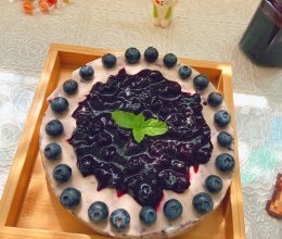 #夏日吃货嘉年华#免烤箱～搅一搅就能做的蓝莓慕斯蛋糕的做法