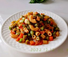 豆柿肉酱焖意面的做法