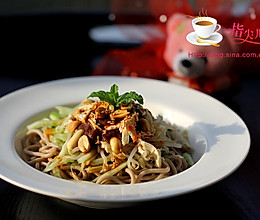 鸡丝荞麦凉面的做法