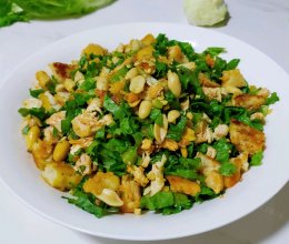 香煎鸡肉辣拌菜的做法