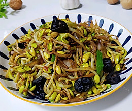 葱椒辣油煸豆芽的做法