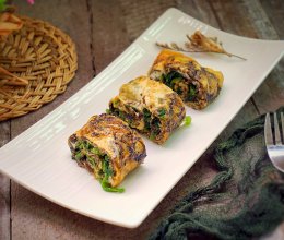 菠菜紫菜蛋卷#柏翠辅食节-营养佐餐#的做法