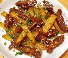 蒜香孜然土豆鸡翅的做法