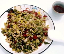 辣菜炒肉的做法