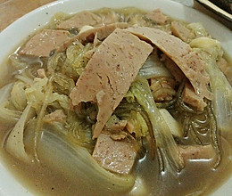 午餐肉扒白菜粉条的做法
