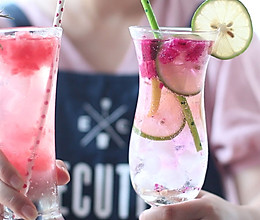 【美容养颜气泡水】高颜值搭配，排毒养颜还能喝出小蛮腰~的做法