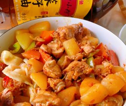 #灿烂的花园 寻味外婆乡#大盘鸡拌面的做法