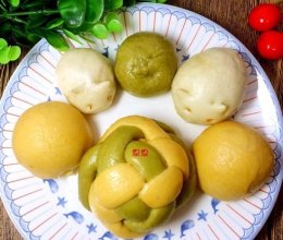 三色奶黄包的做法