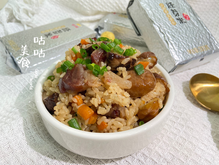 腊肠板栗焖饭的做法