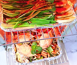 #换着花样吃早餐#一起烤吧～干锅梭子蟹+简单烧烤的做法