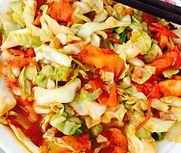 番茄炒包菜的做法