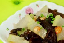 #时令蔬菜最养人#冬瓜炒木耳虾米的做法