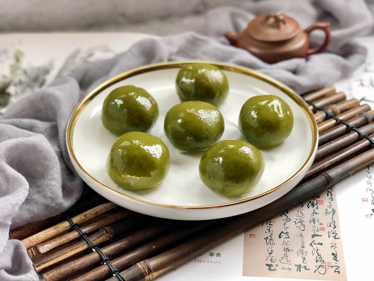 网红青团-咸蛋黄肉松青团的做法