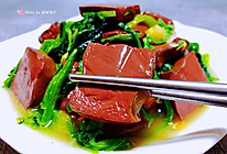 #元宵节美食大赏#鸭血炒菠菜的做法