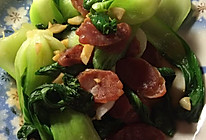 腊肠炒上海青的做法