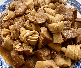 梅花肉烧豆结的做法