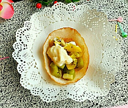 中西合并【饺子皮水果沙拉杯】的做法