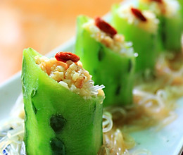 金银蒜粉丝蒸丝瓜的做法