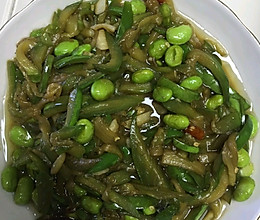 毛豆炒茄子丝的做法