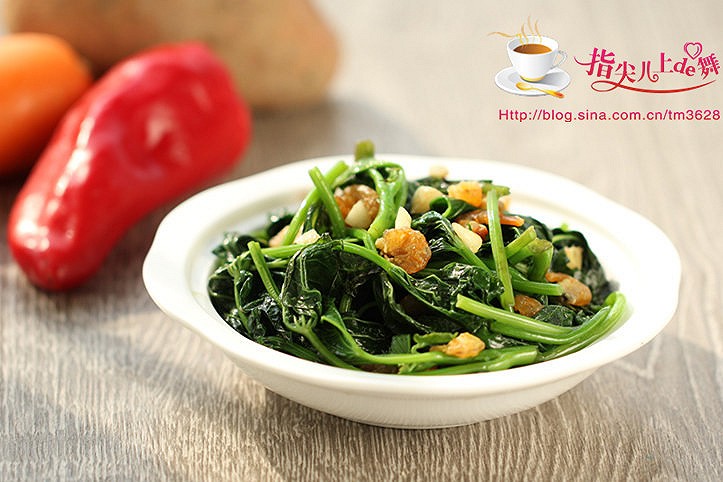 海米炒红薯叶的做法