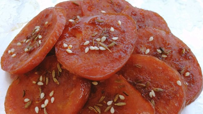 蜂蜜汁烤火腿片的做法