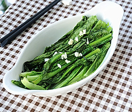蒜香油麦菜#美的微波炉#的做法
