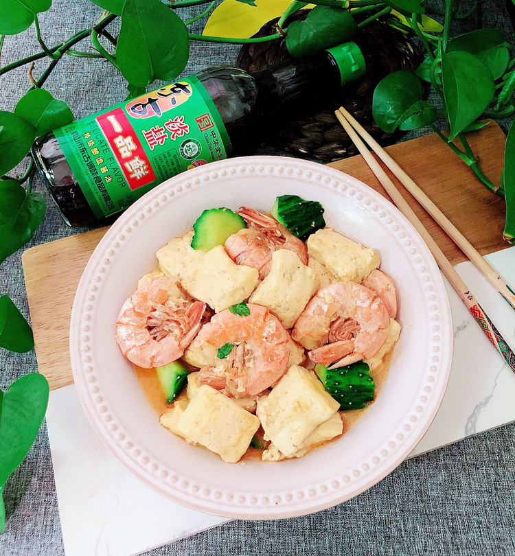 高钙高蛋白-虾仁豆腐煲的做法