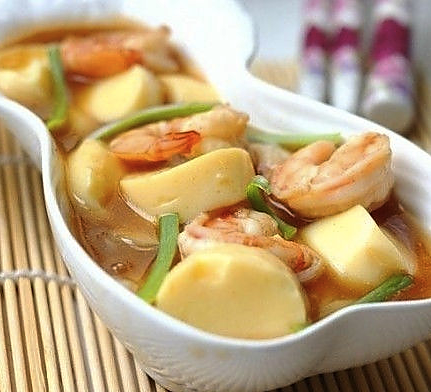 虾仁日本豆腐的做法