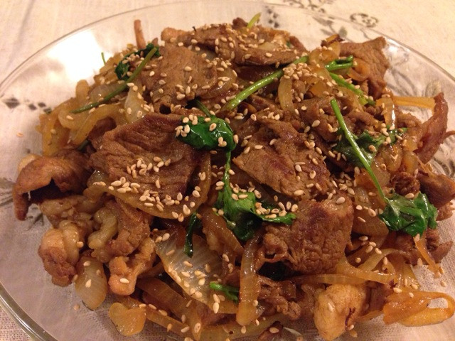 孜然炒烤肉的做法