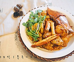 韩式甜辣风 梭子蟹炒年糕的做法
