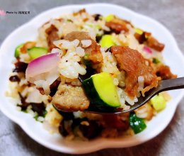 #刘畊宏女孩减脂饮食#时蔬羊肉串炒饭的做法