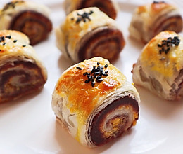 不用和面❗️手抓饼蛋黄酥的做法