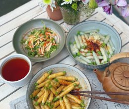 油泼豆角棍棍面的做法