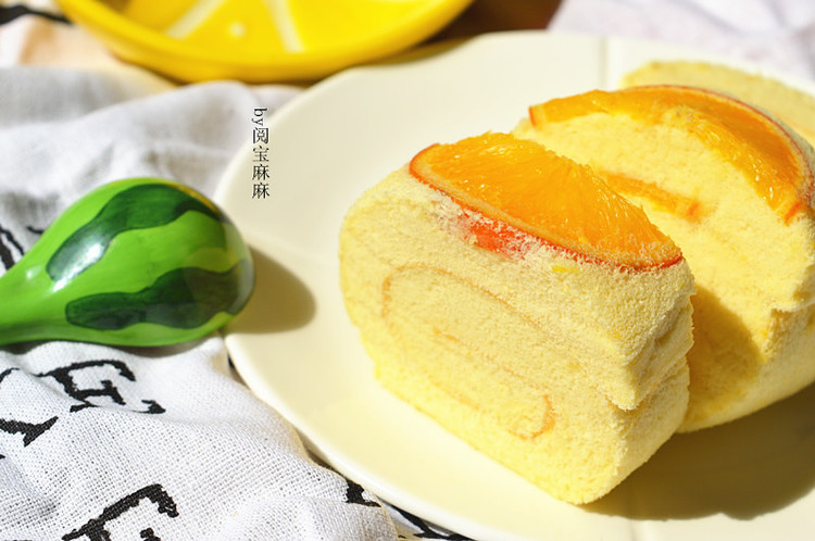 香橙戚风蛋糕卷的做法