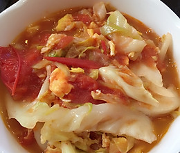 西红柿鸡蛋炒圆白菜（包菜）的做法